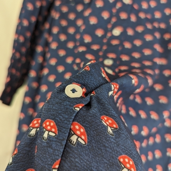 Modcloth Dress Women 10 Mushroom Amanita Timeless London Sprout With Clout - Picture 14 of 16